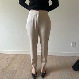 Reiss Cream Tailored Trousers